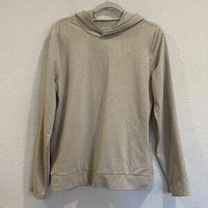 Everlane Long Sleeve Hooded Lightweight Pullover In Oatmeal - Size Small
